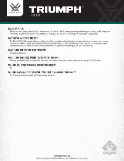 Triumph Rifle Red Dot 2 MOA