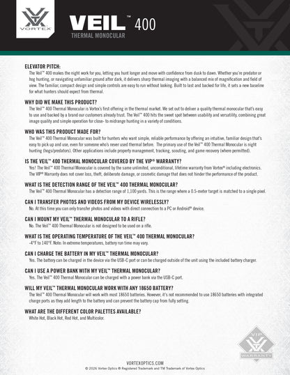 Veil 400 Thermal Monocular