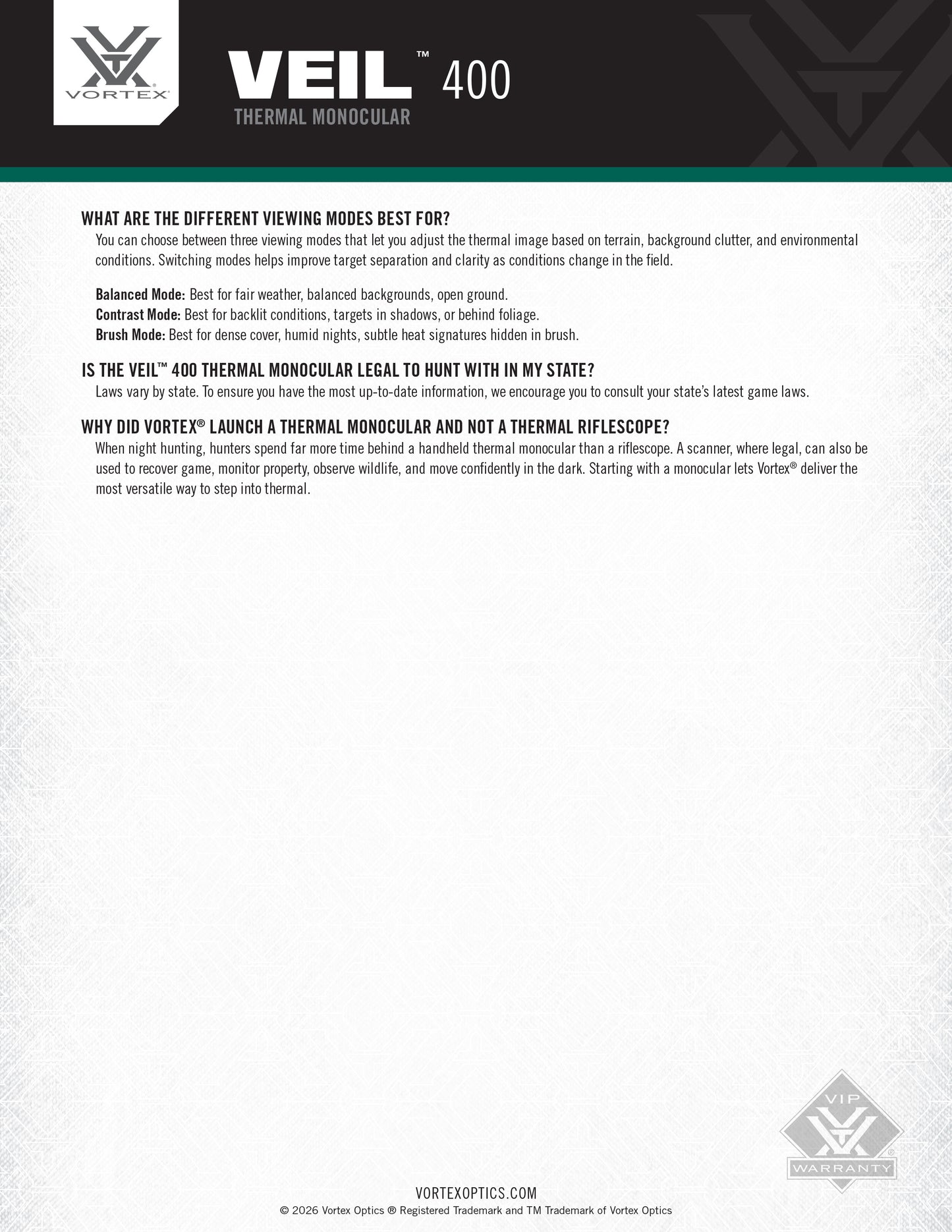 Veil 400 Thermal Monocular