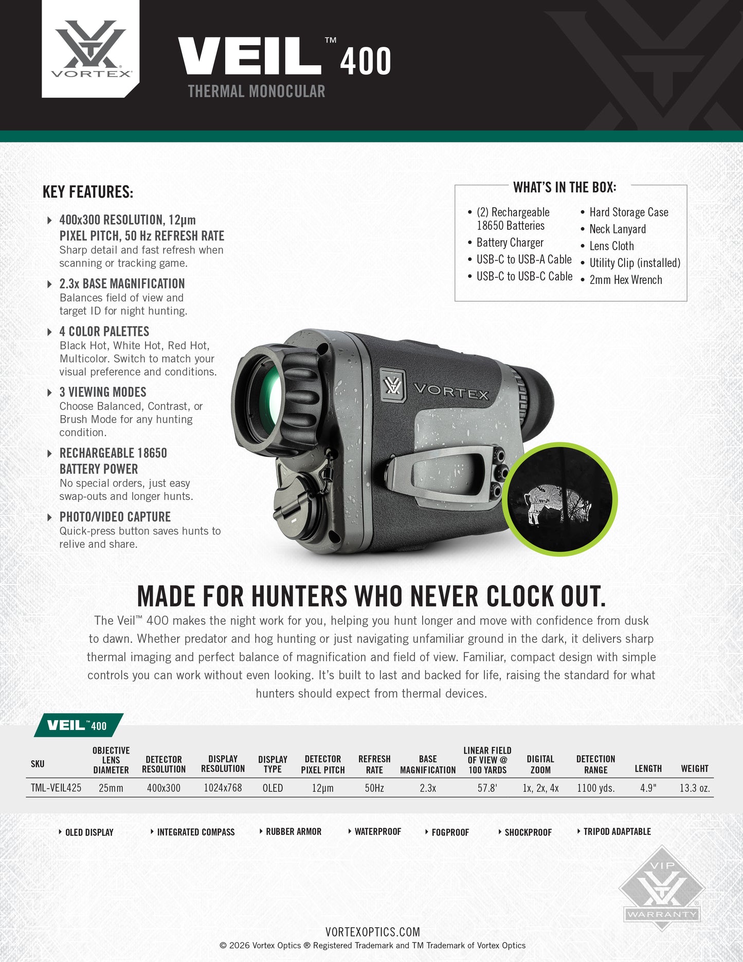 Veil 400 Thermal Monocular