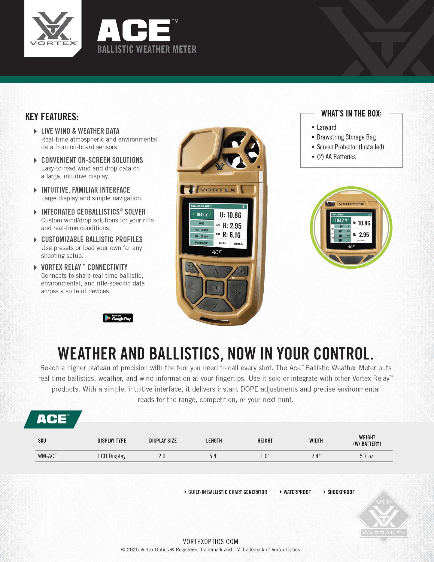 ACE Ballistic Weather Meter